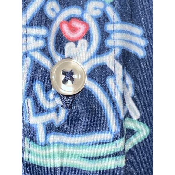 Chubbies The Liberty Cup Neon Lights Performance Polo Navy Blue Size M - Picture 5 of 8